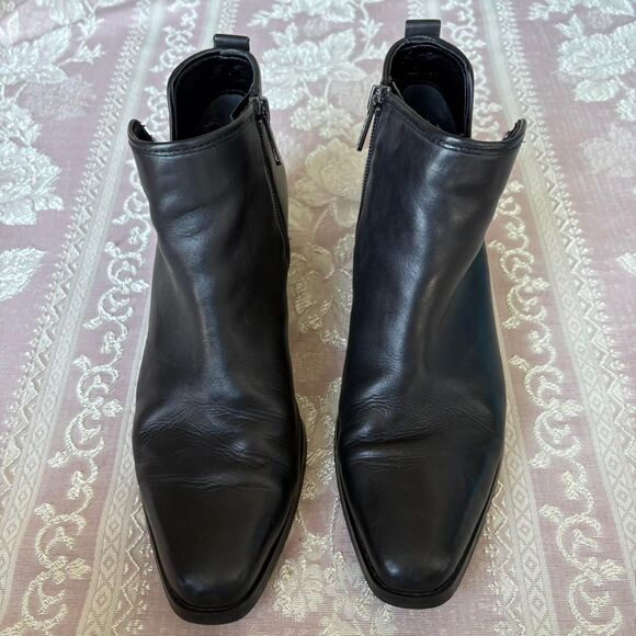 Franco Sarto Women's Black Leather Ankle Boots - Picture 2 of 8